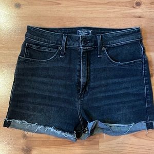 Abercrombie & Fitch Simone High Rise Shorts black demin size 2